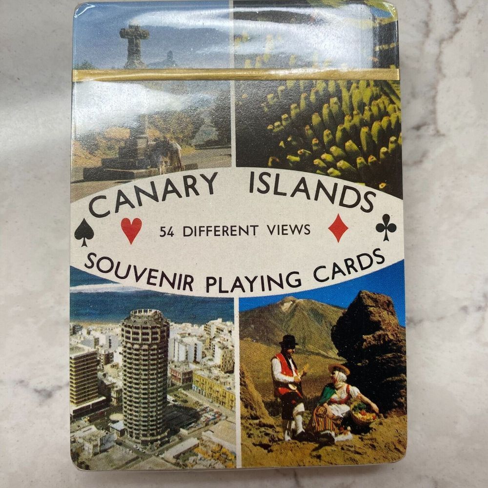 Vintage Canary Islands Souvenir 54 Views Poker Playing Cards Collectible Gift